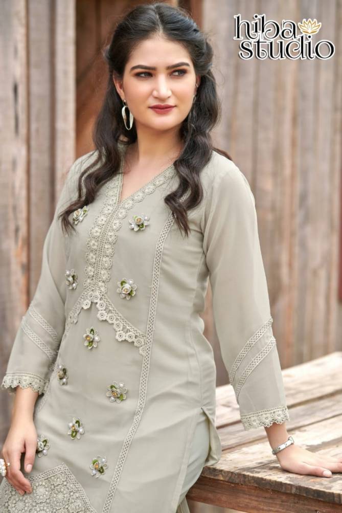 Hiba Studio Luxury Pret 45 Party Wear Top With Bottom Latest Collection 